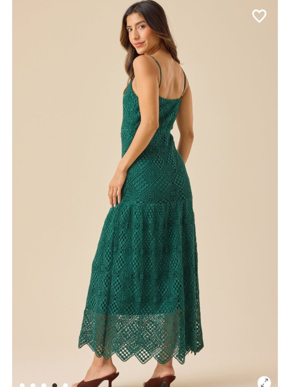 Elowen Sleeveless Crochet Maxi Dress Altar'd State Olive Dress NWT - Picture 4 of 5